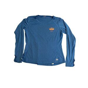 Ogio Endurance Blue Long Sleeve T-Shirt "6 Pack Club" Size L Polyester Womens